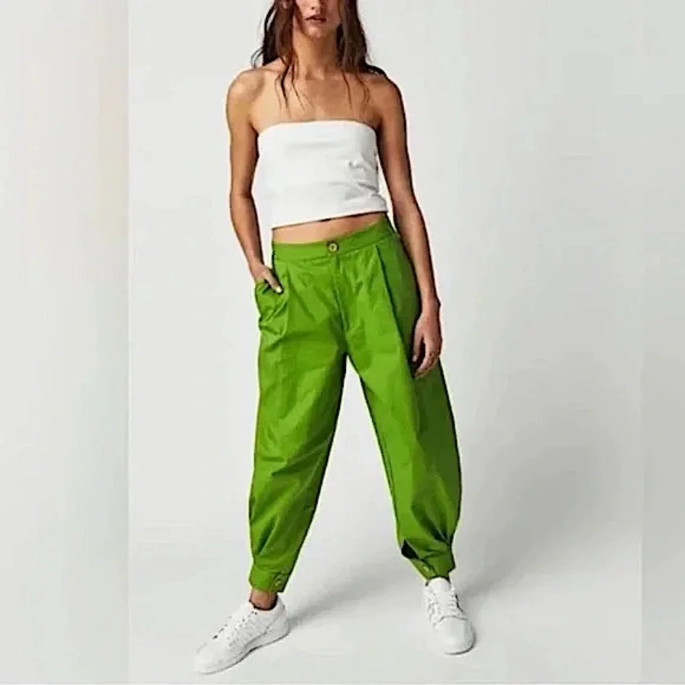 Free People Green Trousers - Picture 1 of 7